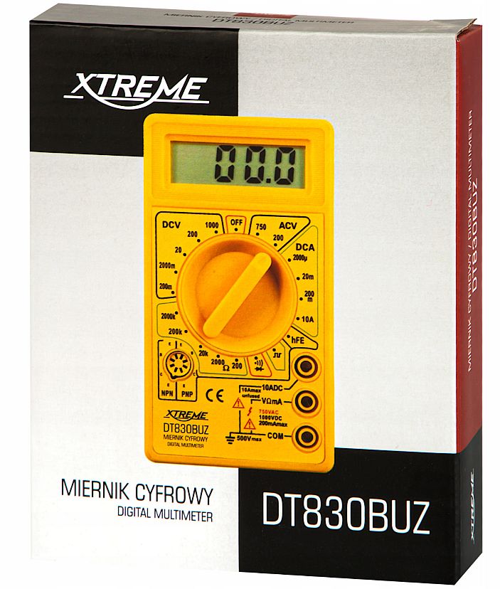 Multimetr, miernik cyfrowy LCD Xtreme DT830BUZ box